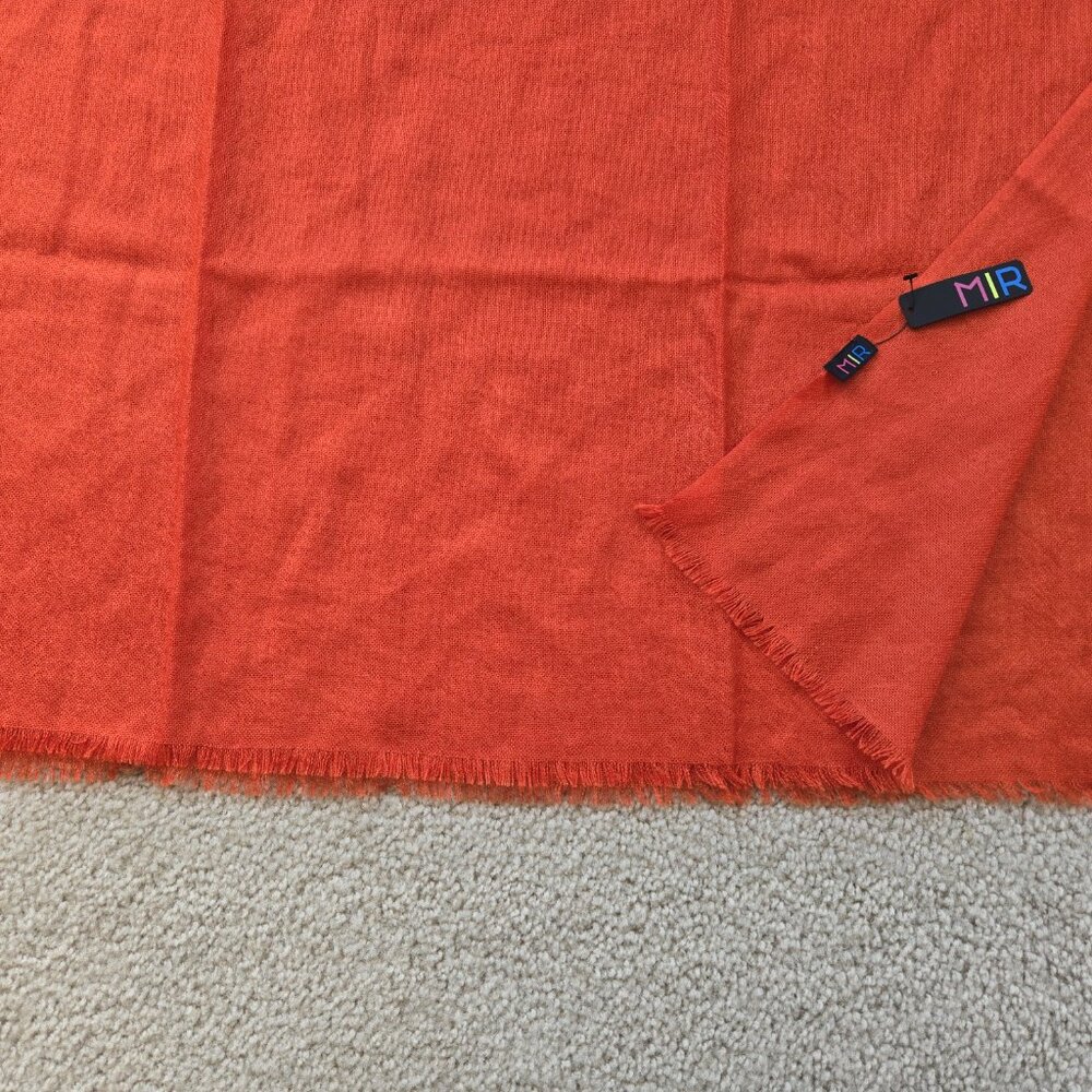 MIR Rusty Orange Cashmere Scarf NWT - Picture 12 of 12
